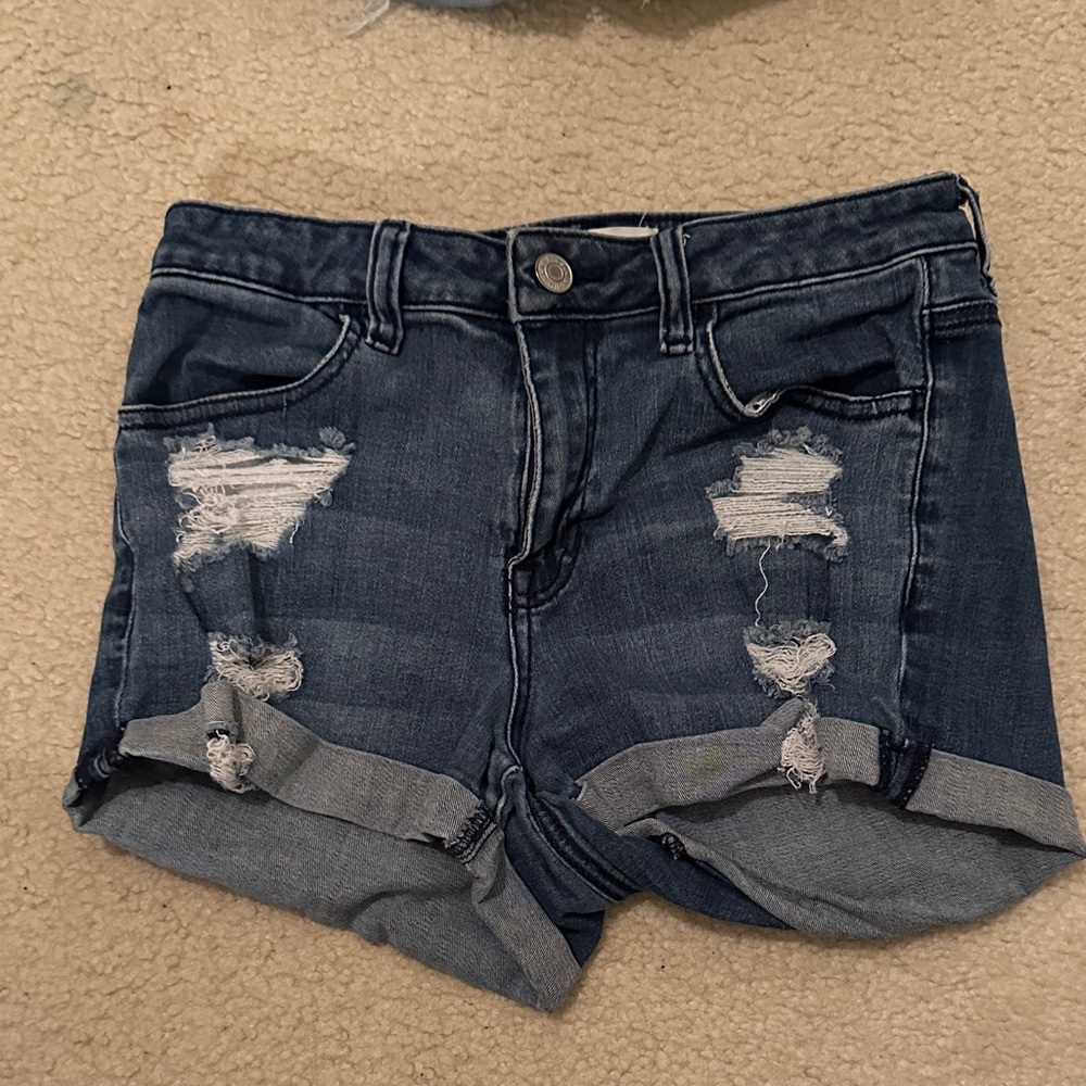 PacSun Blue Ripped Jean Shorts